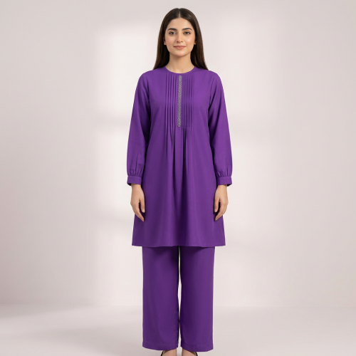 Readymade Stitched Cotton Two Piece For Women - 2 Pice