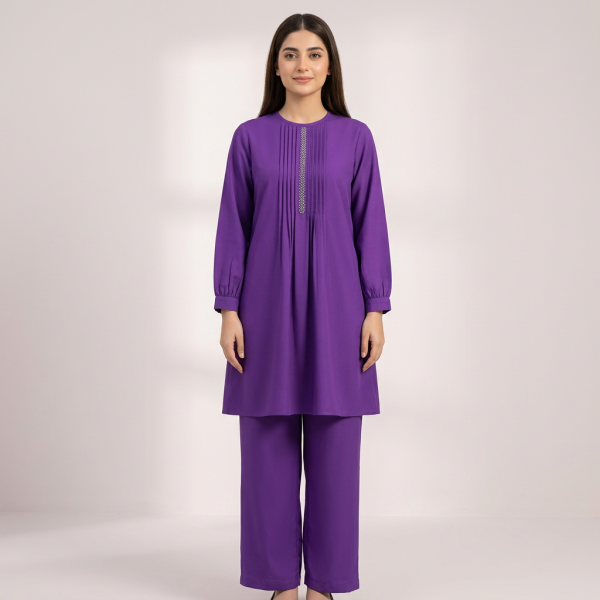 Readymade Stitched Cotton Two Piece For Women - 2 Pice